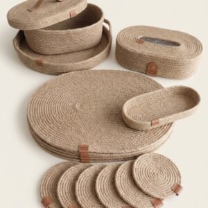Atlas Woven Table Collection – Simple, elevated, and highlights natural textures