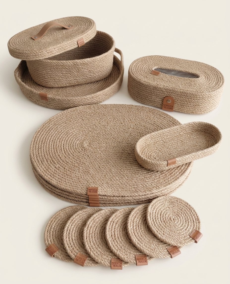 Atlas Woven Table Collection – Simple, elevated, and highlights natural textures